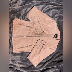 Pink Express Leather Jacket, Size: Petite Small